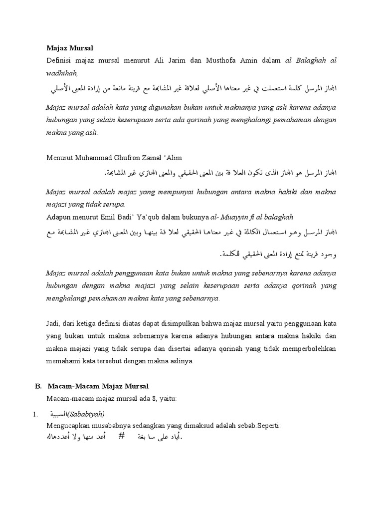 Pengertian Majaz Mursal | PDF