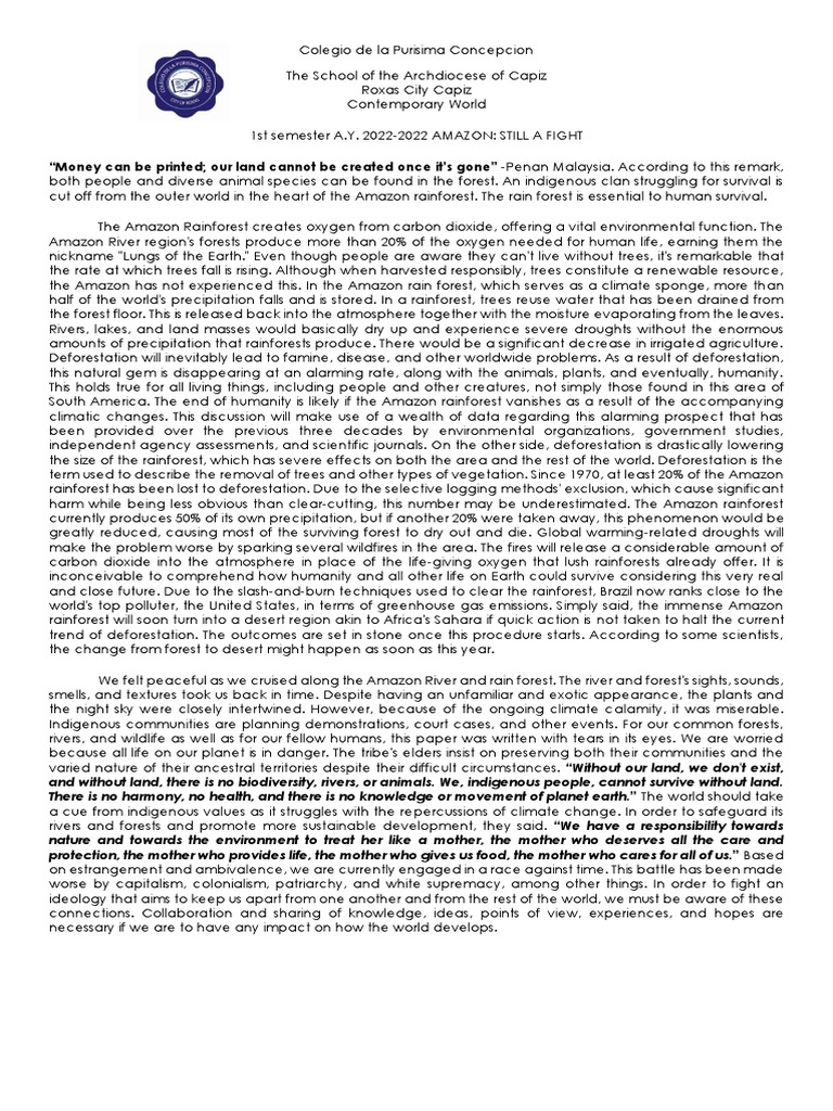 Amazon Pdf Amazon Rainforest Deforestation