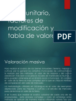 5 - Valores Unitarios, Factores de Modificación y Tabla de Valores