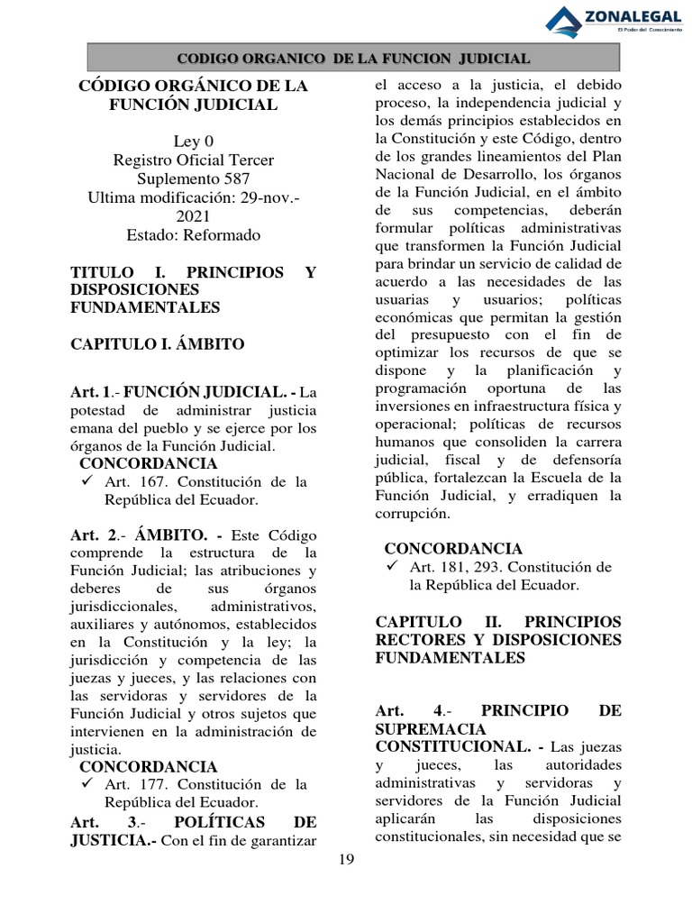Codigo organico de la funcion judicial pdf juez ley procesal