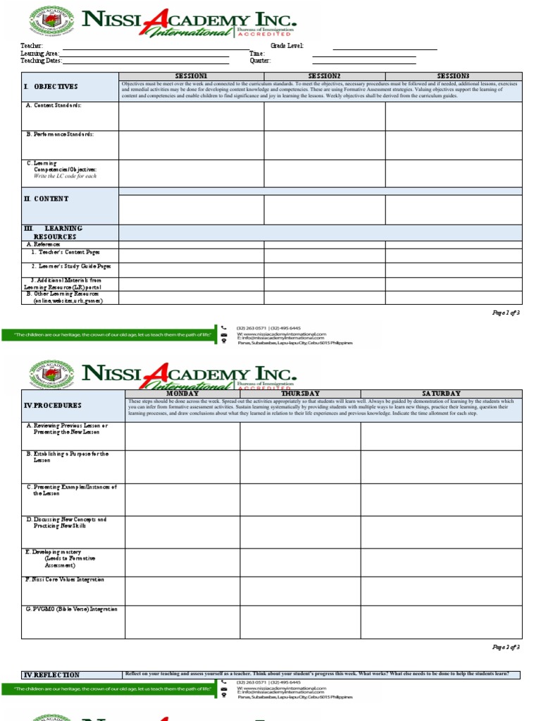 DAILY LESSON LOG Template | PDF | Learning | Teaching Method