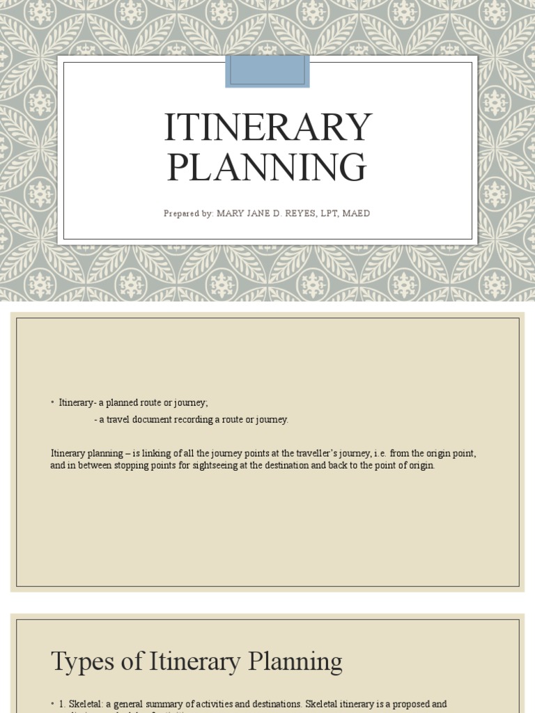 Types of Itineraries Explained | PDF | Business | Science & Mathematics