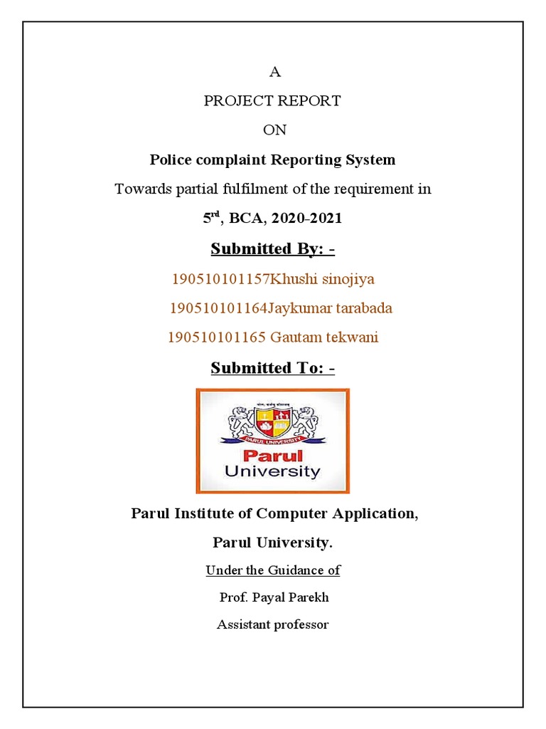 Police Complaint Reporting System Pdf World Wide Web Internet Web