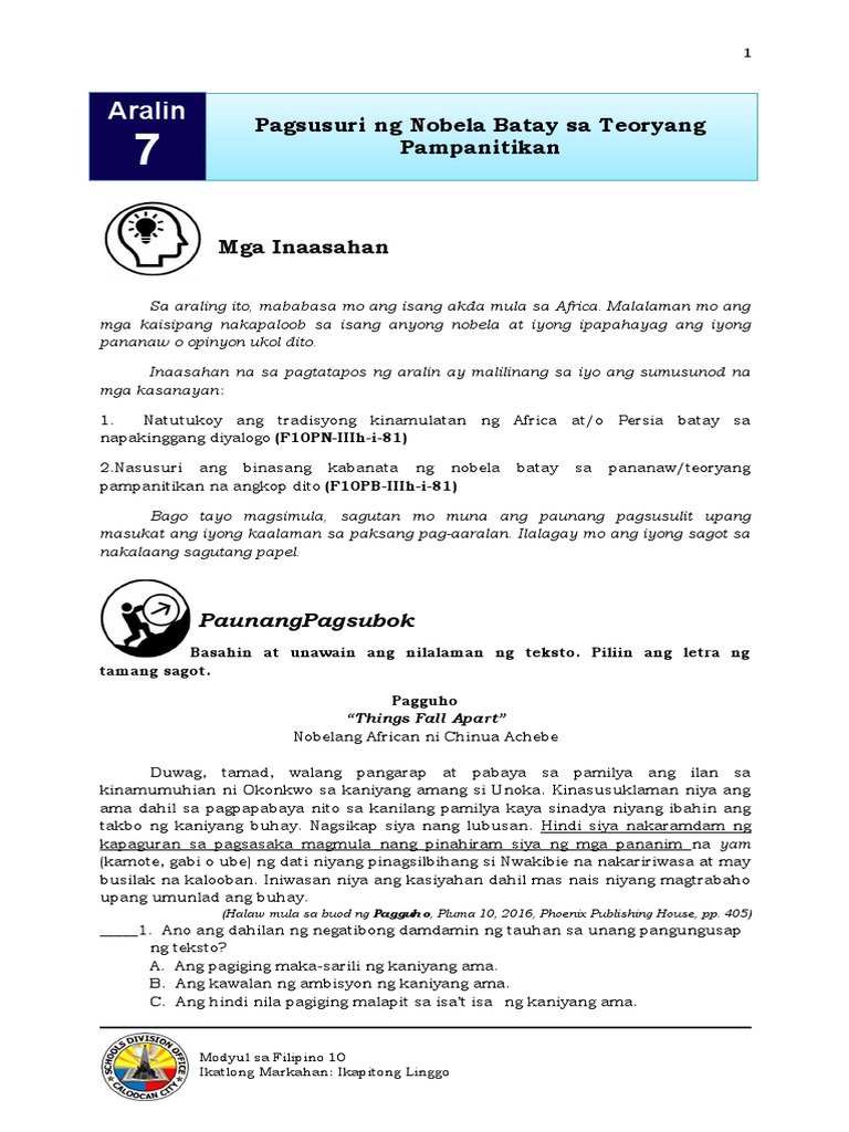 Filipino 10 Q3 Week 7 | PDF