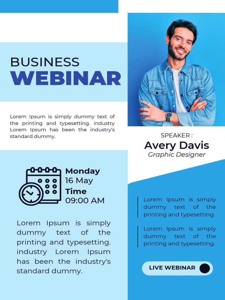 Blue White Modern Webinar Flyer | PDF