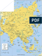 Asia Map With Cities Labeled Ferf