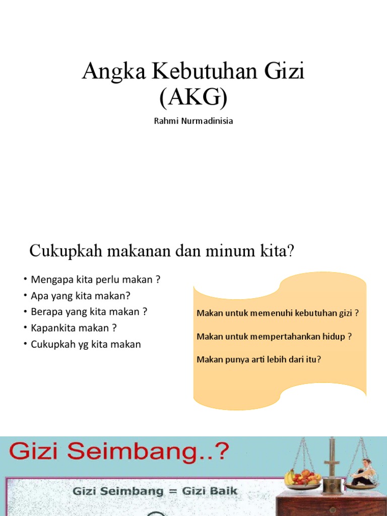 Panduan AKG dan RDA untuk Kebutuhan Gizi | PDF