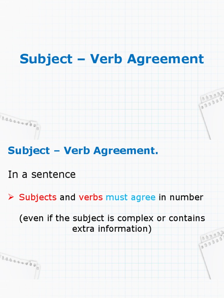 Subject-Verb Agreement Explained | PDF | Grammatical Number | Subject ...