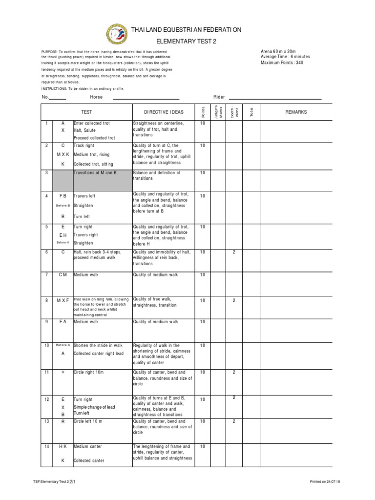 Equestrian Test for Advanced Riders | PDF | Animal Locomotion | Outdoor ...