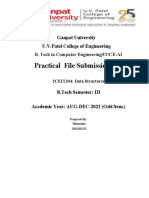 Practical File Submission: Ganpat University U.V.Patel College of Engineering