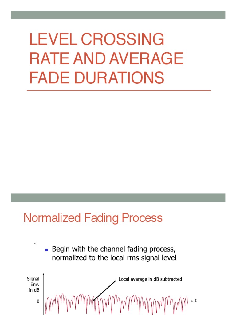 Lecture 9 Level Crossing Rate PDF Computer Engineering