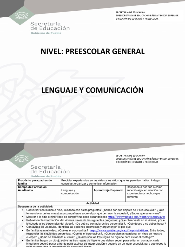 Actividades de Lenguaje en Preescolar | PDF | Educación de la primera ...