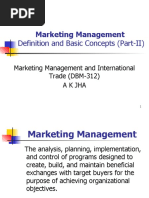 Marketing Management Definition Basic Concepts Part II