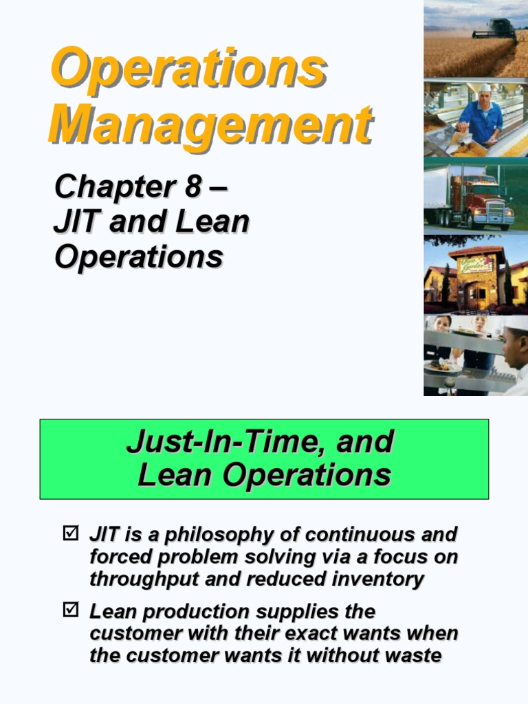 JIT and Lean Operation PDF Lean Manufacturing Inventory