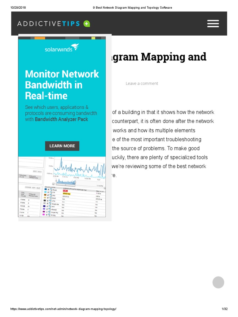 9 Best Network Diagram Mapping And Topology Software Pdf Computer