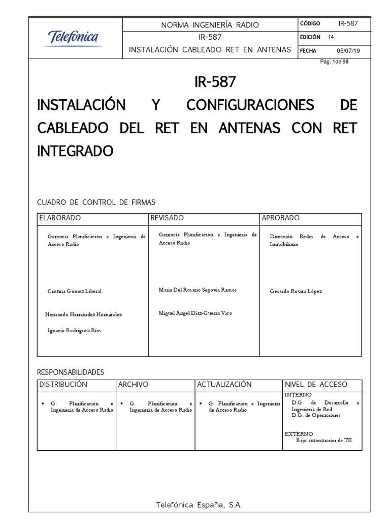 Instalación Cableado RET en Antenas | PDF | Antena (Radio) | Radio