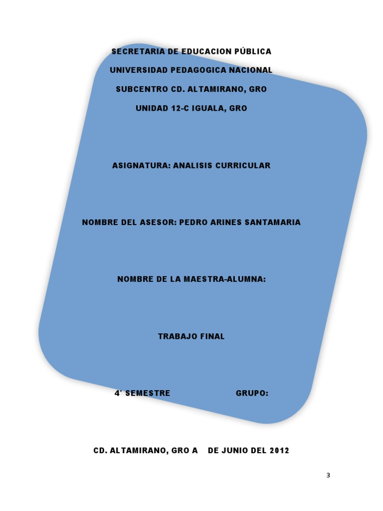 Análisis del Curriculum Educativo | PDF | Plan de estudios | Método de ...