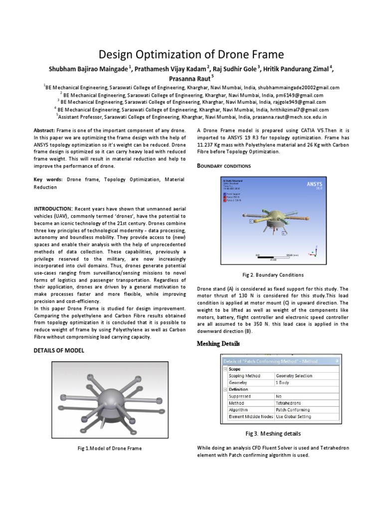 Drone Frame Design Optimization | PDF | Unmanned Aerial Vehicle ...