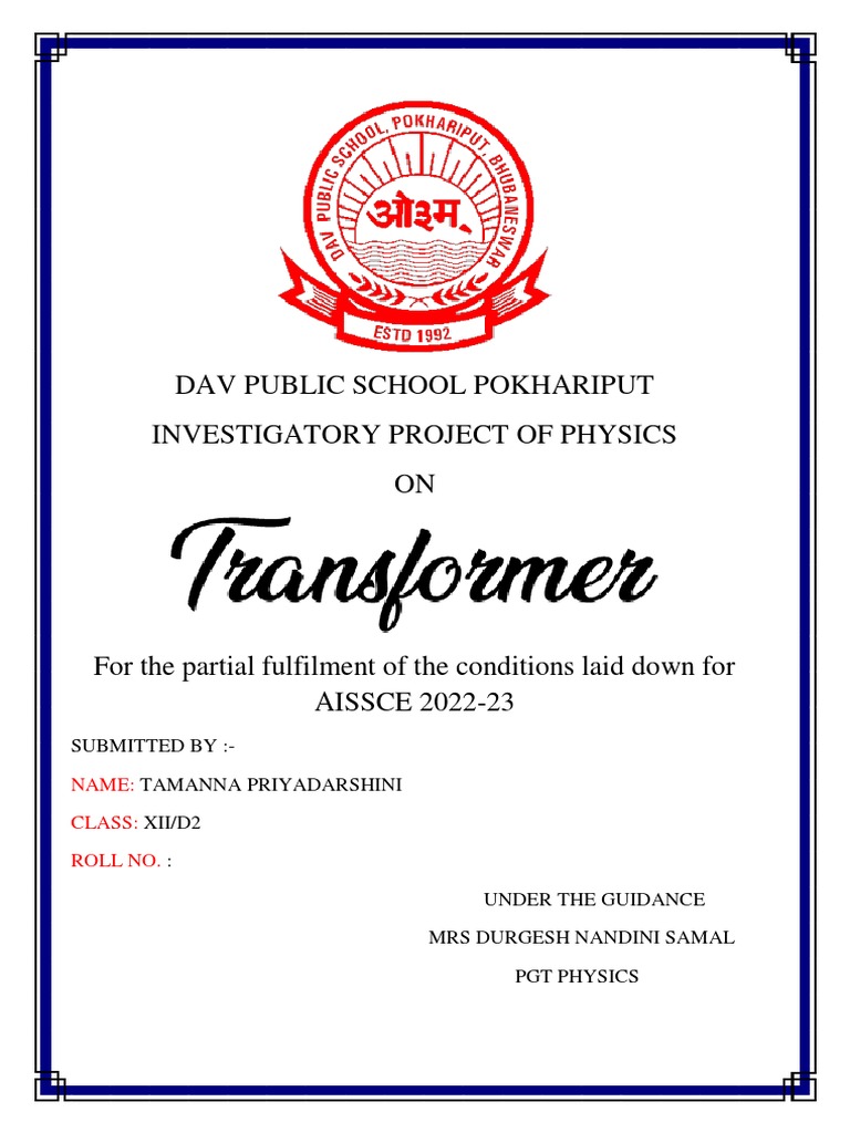 Phy Project Download Free Pdf Transformer Inductor