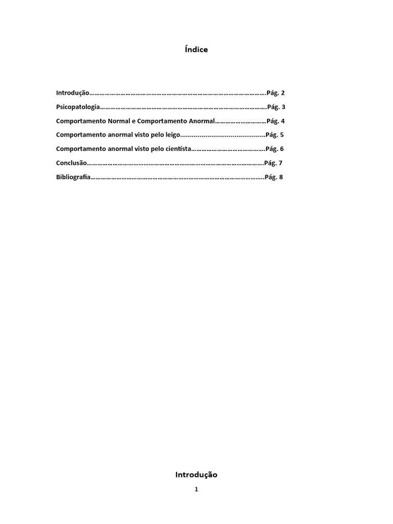 Comportamento Normal e Anormal-Índice | PDF | Psicopatologia ...