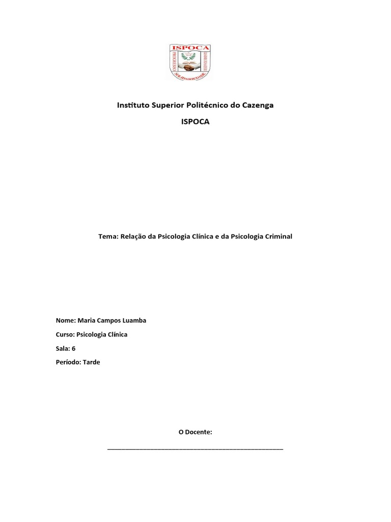 Capa-Instituto Superior Politécnico Do Cazenga | PDF