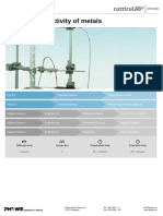 Thermal Conductivity of Metals: Difficulty Level Group Size Preparation Time Execution Time