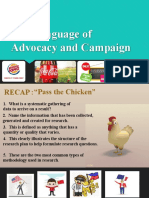 The Language of Advocacy and Campaign LESSON