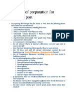 Checklist of Preparation For Arrival in Port