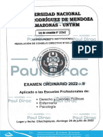 Examen Ordinario 2022-Ii - Domingo