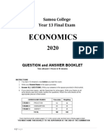 Samoa College Year 13 Economics Final Exam Question and Answer Booklet