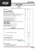 Cost Sheet BAF