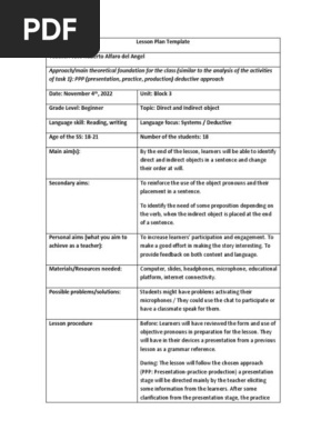 PPP Lesson Plan