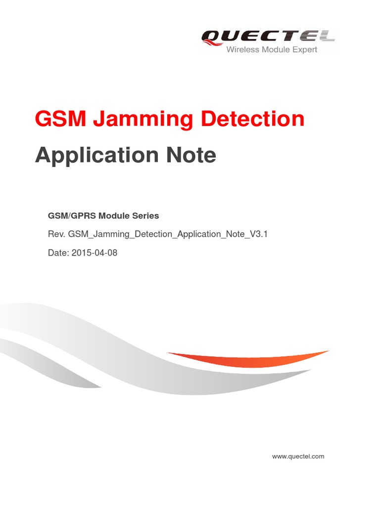 Quectel GSM Jamming Detection Application Note 3.1 | PDF | Gsm ...
