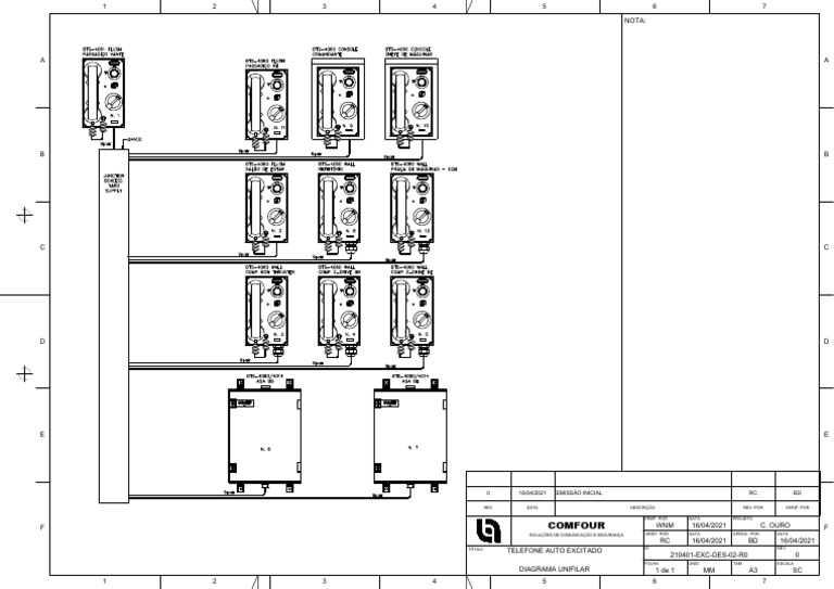 Telefone Auto Excitado - Diagrama Unifilar - 210401-Exc-Des-02-R0 | PDF
