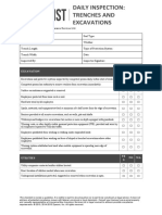 Daily Inspection Checklist For Trenches and Excavations