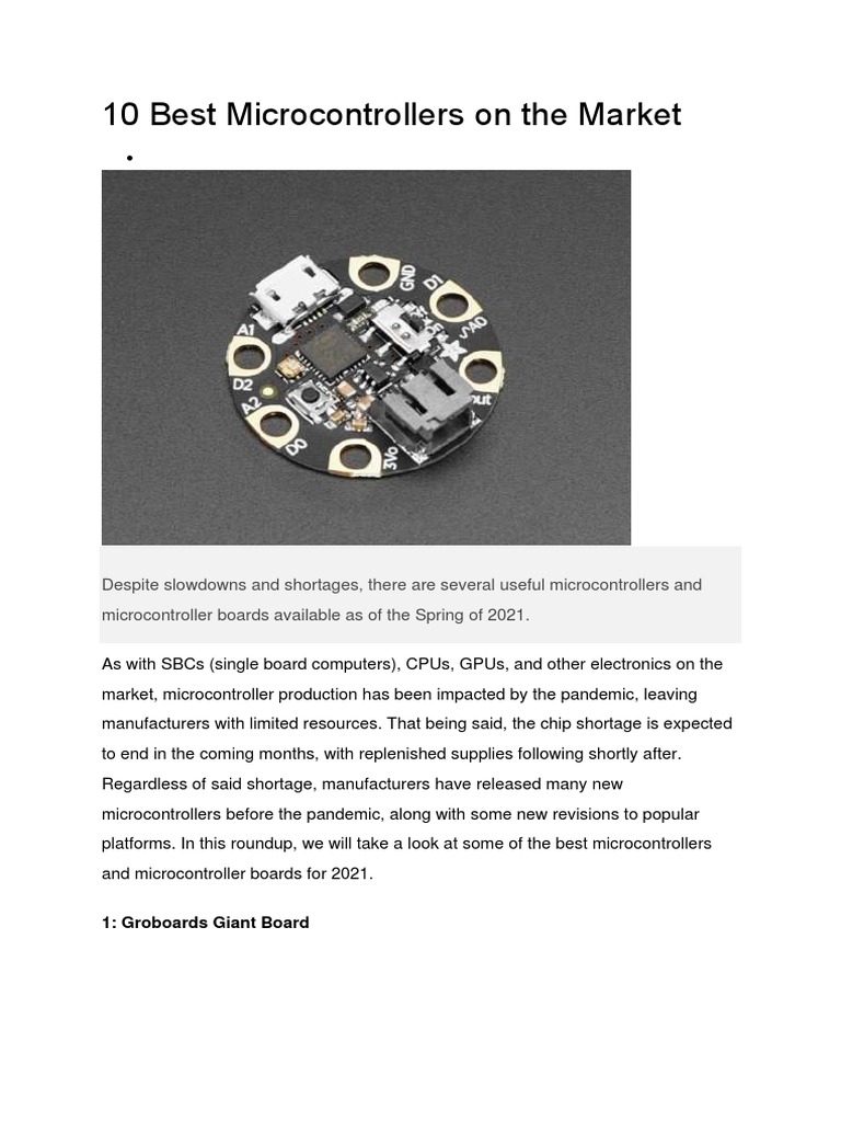 10 Best Microcontrollers On The Market PDF