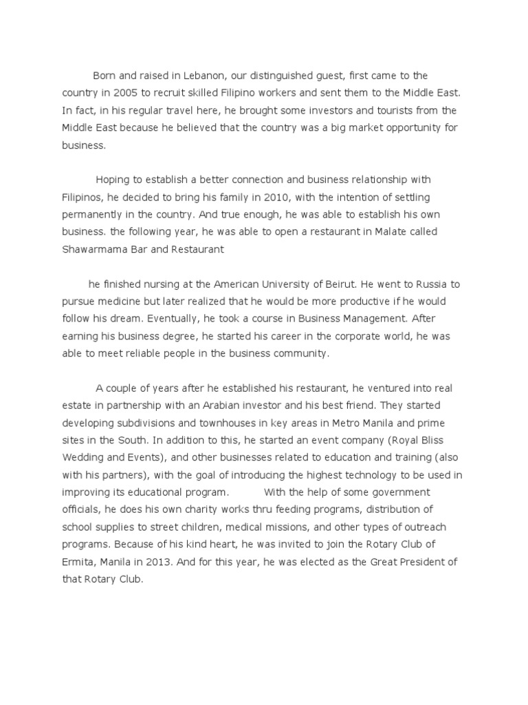 Sample Introduction of Speaker PDF