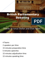 British Parliamentary Debating: Thanks To Ionut Stefan and Eliot Pallot