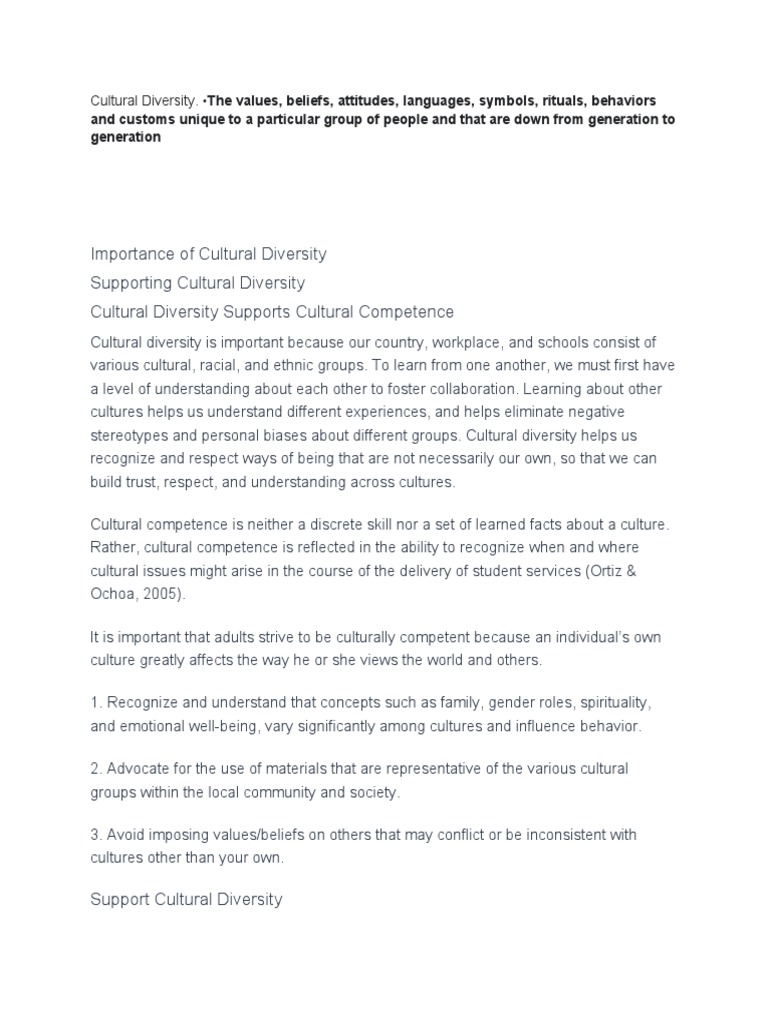 Cultural Diversity Youth Camp | PDF | School Psychology | Cultural ...