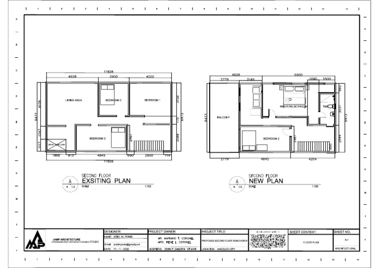 Exsiting Plan New Plan: Bedroom 1 Bedroom 2 Living Area | PDF