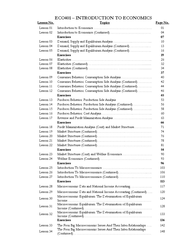 Eco401 handouts 1 45 descargar gratis pdf supply and demand economics