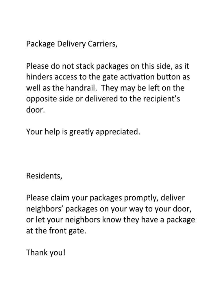 Package Delivery Carriers PDF
