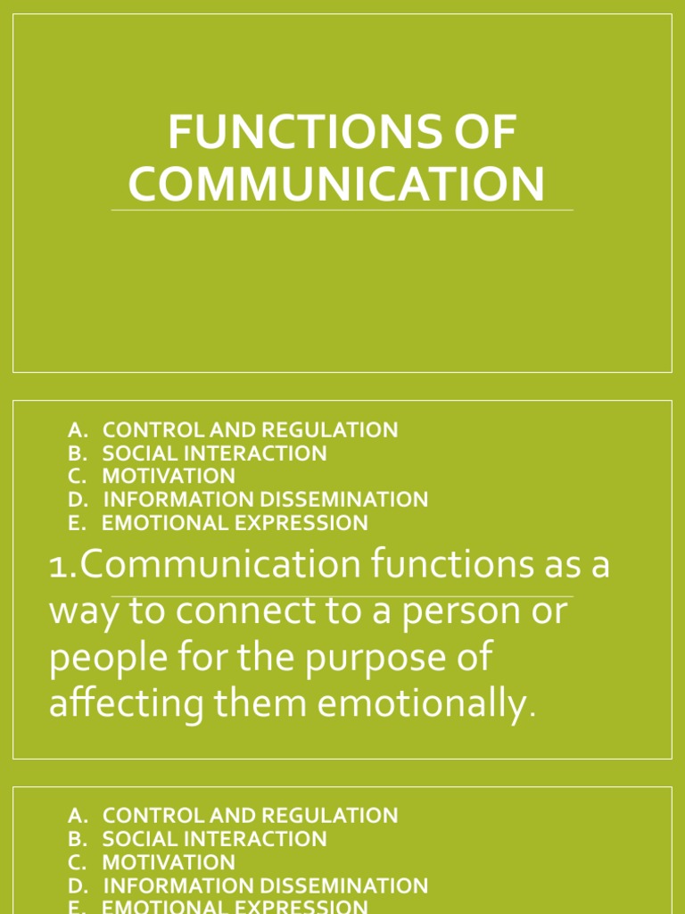 FUNCTIONS OF COMMUNICATION Quiz PDF Communication Nonverbal Communication