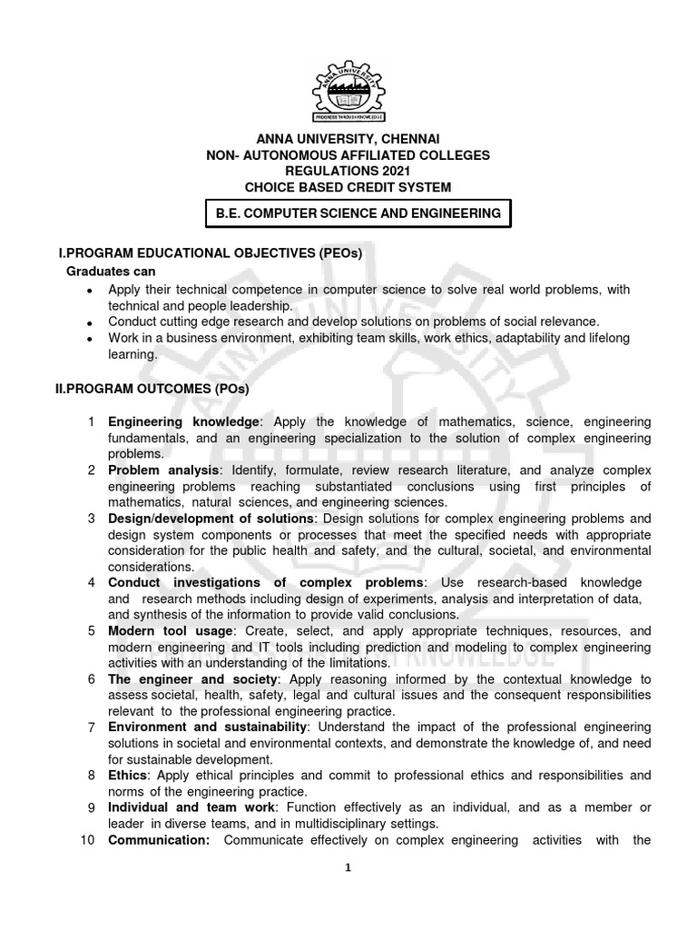 Anna University CSE Syllabus 2021 | PDF | Engineering | Deep Learning