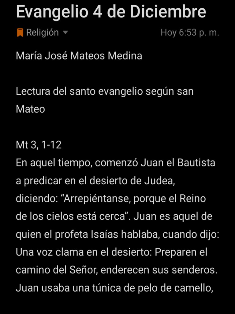 Evangelio 4 de Diciembre PDF