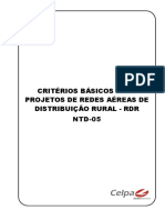 Celpa Ntd-05 - Projetos de Redes Aéreas de Distribuição Rural