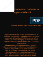 Importanta Ionilor Metalici in Organismele Vii