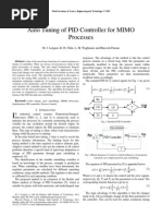 Auto Tuning of PID Controller For MIMO Processes: M. J. Lengare, R. H. Chile, L. M. Waghmare and Bhavesh Parmar