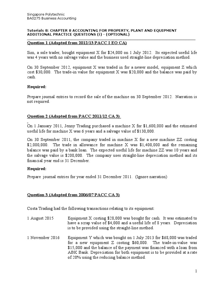 Accounting for Property, Plant and Equipment Transactions Journal Entries for Depreciation