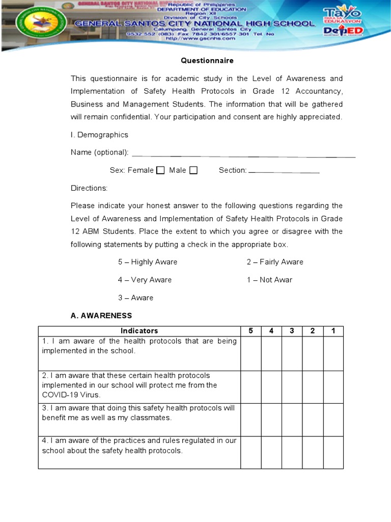 Questionnaire | PDF